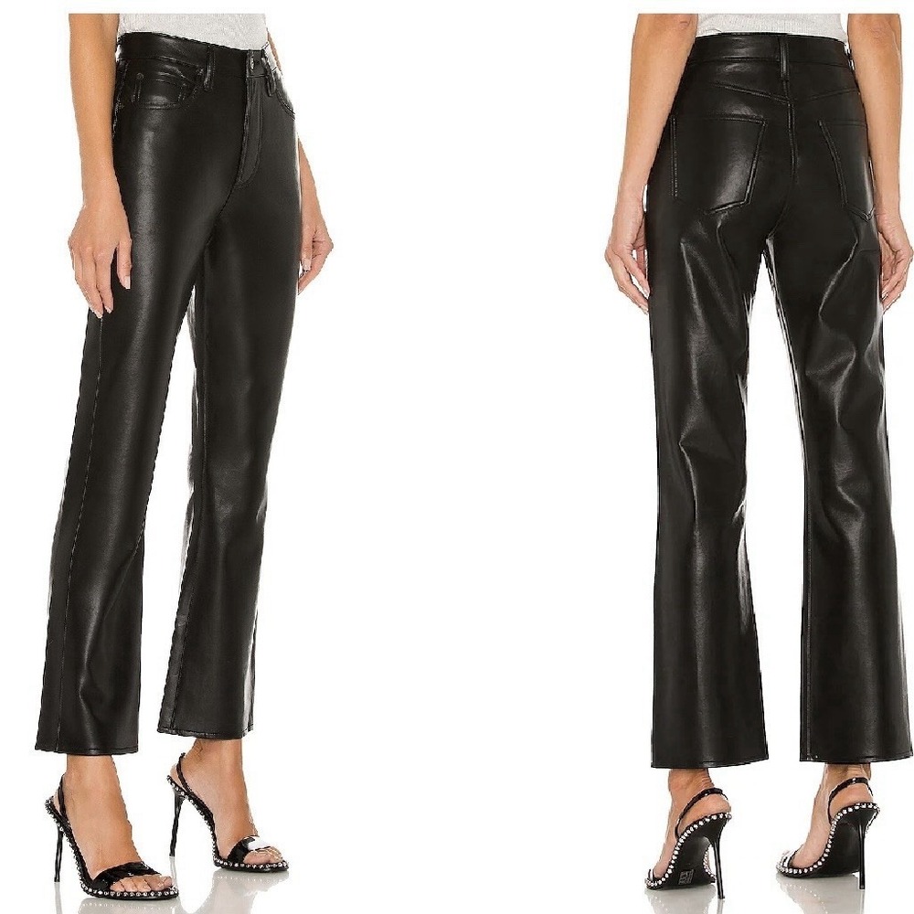 AGOLDE Recycled Leather 90's Pinch Waist Straight Leg Ankle Pants Women's Size 2
